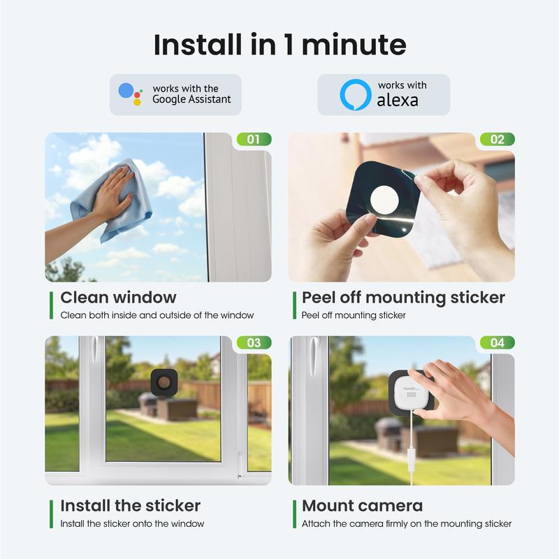 HomiQ Life 3MP Indoor WiFi Camera | Color Night Vision, Alexa & Google Home