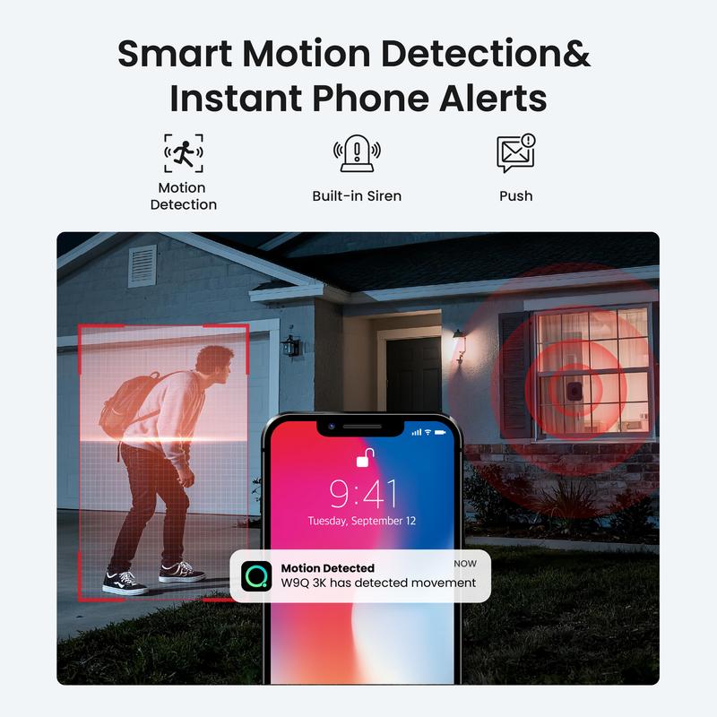 HomiQ Life 3MP Indoor WiFi Camera | Color Night Vision, Alexa & Google Home