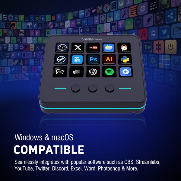 VSDINSIDE 18-Key RGB Stream Controller for OBS & Twitch