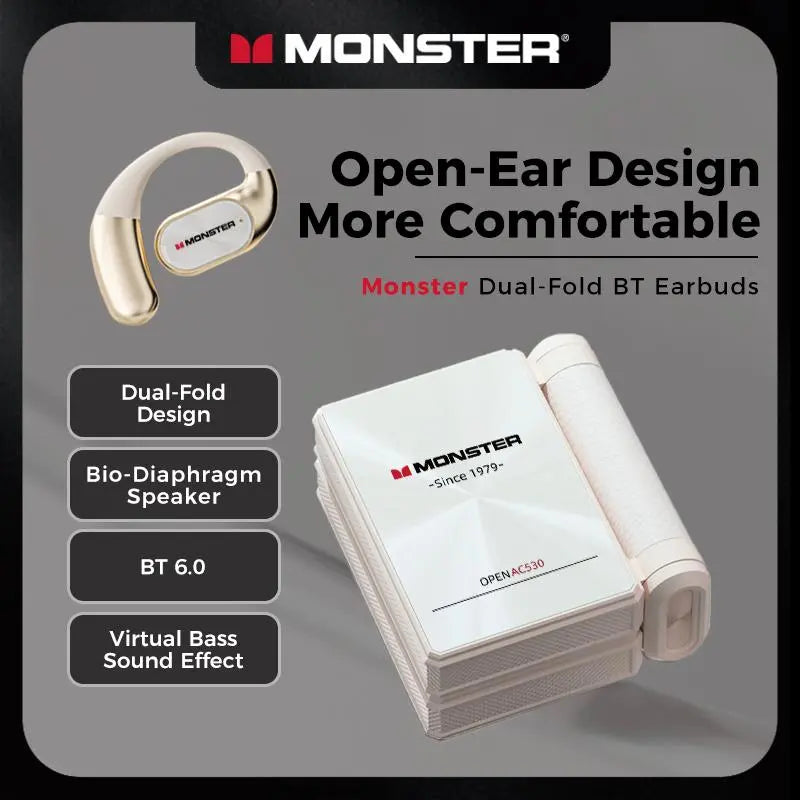 Monster Open-Ear Bluetooth Headset 🎧🔋