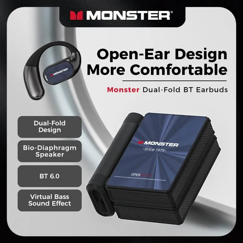 Monster Open-Ear Bluetooth Headset 🎧🔋